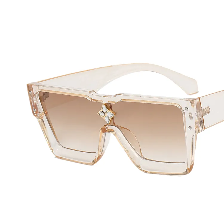 großhandel premium-luxus-diamantbrille quadratisch uv 400 geschützt neu marke männer frauen designer individuelles logo sonnenbrille