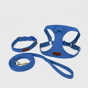 Harnais de poitrine pour chien avec laisse de traction dorsale, ensemble trois pièces tendance, collier pour chien, accessoires pour animaux de compagnie, promenade en extérieur - Product Image 4