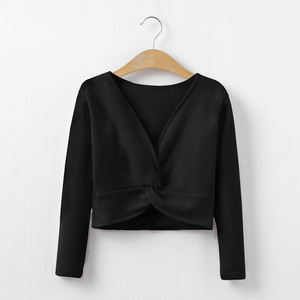 C8005 Meisjes Fleece Lange Mouw Kinked Jas Ballet Dans Slijtage Trui - Product Image 5