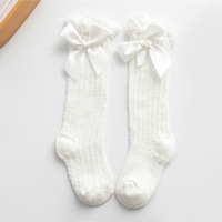 Collants Nœud Papillon Couleur Pure pour Enfants Filles, Chaussettes Hautes Princesse pour la Danse et le Quotidien