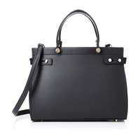 Sacs à main noirs en cuir PU pour femme, accessoire de bureau, poignée supérieure, marque