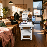 Machine à broder informatisée à tête unique 15 aiguilles MT1501 pour broderie de logos sur vêtements, prête à être expédiée depuis l'entrepôt américain