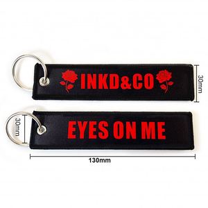 Manufacturer Promotional <b>Custom</b> Fabric Woven Jet Tag With Ring Rings Holder Luggage and Bag Accessories <b>Key</b> Chain - Product Image 2