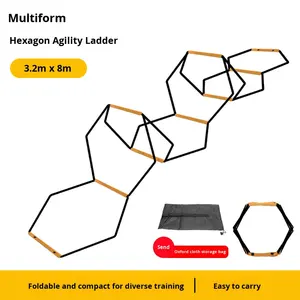 Échelle d'agilité hexagonale noire/orange, barre souple, grille <span class=keywords><strong>de</strong></span> saut, échelle <span class=keywords><strong>de</strong></span> vitesse pliable, entraînement <span class=keywords><strong>de</strong></span> football et <span class=keywords><strong>de</strong></span> basketball - Product Image 6