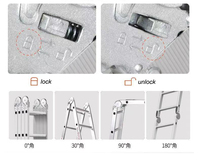 Échelle en aluminium pliable et personnalisée, plate-forme d'escalier à usage domestique, échelle de secours