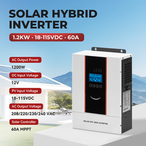 מחיר מפעל 1200W 12V ממיר סולארי היברידי חד-סטרינגי 208V-240V גל סינוס טהור לשימוש ביתי 90% יעילות - Product Image 2