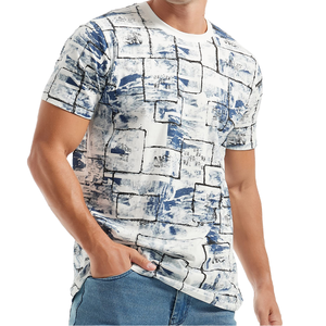 เสื้อยืดทรงหลวมสำหรับผู้ชาย รุ่น 6970 ผ้าฝ้าย 100% สไตล์สปอร์ต พิมพ์ลายดิจิทัล ดีไซน์เรียบ - Product Image 1