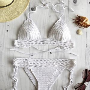 Conjunto de Bikini de Dos Piezas con Push-Up y Un Hombro Descubierto para Mujer, Talla Grande, con Tirantes en V, Secado Rápido, Spandex/Poliéster, Traje de Baño para Playa - Product Image 1