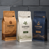 Sachet personnalisé en gros avec valve de dégazage, impression hélio, sachet à café haute barrière avec doublure en aluminium pour torréfacteurs