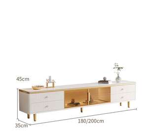 Meuble TV moderne de luxe en dalle de <span class=keywords><strong>roche</strong></span>, <span class=keywords><strong>extensible</strong></span> en bois et marbre, pour meubles de salon et de maison - Product Image 6