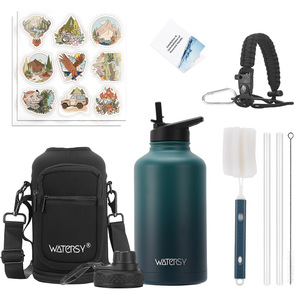 Botella Térmica Deportiva de Acero Inoxidable Ecológica con Aislamiento de 12-24 Horas, Boca Ancha, Gran Capacidad de 32oz-128oz, Marca Watersy - Product Image 1