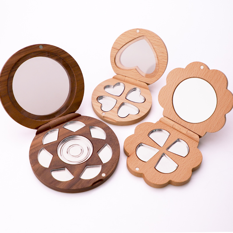 Vietnam WeWood Compact Powder Container Eyeshadow Palette Makeup Case Laser Engraved Mixed Colors Blusher Pallet