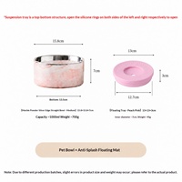 Bol en céramique à motif marbre avec rebord droit, plateau flottant anti-renversement et anti-débordement, protection du cou, pour l'alimentation des chats et des chiens