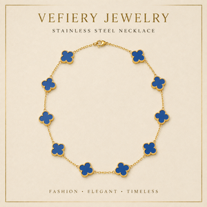 Collier en or bleu floral pour femmes, bijoux élégants pour tous les jours, directement de l'usine - Product Image 1