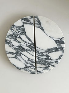 Maniglia per Porta in Marmo Naturale Semicircolare Stile Francese per Ingresso Villa Soggiorno Design Floreale Bianco - Product Image 1