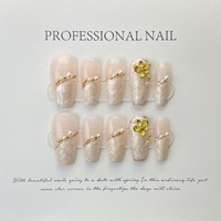 Ongles à presser de luxe 301-400, marque privée, faits à la main, sur mesure, en acrylique épais avec strass, faux ongles