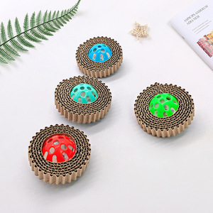 Corrugated Paper Cat Toy <b>Ball</b> 7 Cm Diameter With Bell For Cats Four Colors Bite Resistant Pet Toy - Product Image 3
