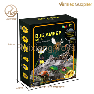 Approvisionnement <span class=keywords><strong>d</strong></span>'usine unisexe éducatif insecte ambre archéologie ensemble jouet amusant et STEM apprentissage en plastique emballé dans une <span class=keywords><strong>boîte</strong></span> pour les enfants - Product Image 6