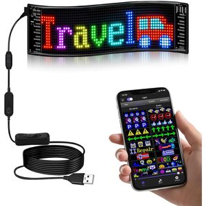 Letrero LED Programable para Automóvil, Rectangular, Multicolor, Control por Aplicación, Pantalla Bluetooth para Publicidad, Señalización Comercial Interior - Product Image 1