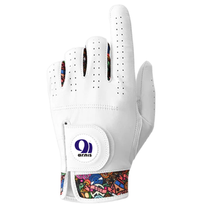 Custom Women's Golf <b>Gloves</b> 1 Pair Left/Right Hand Breathable <b>Moisture</b> Wicking 3D Mesh Non-Slip Sheepskin Hook Loop Closure - Product Image 2