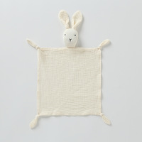 Doudou lapin en coton biologique Couverture de sécurité pour bébé Lovely Stuffed Baby Bunny Comforter