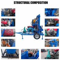 Machine de forage hydraulique diesel portable en promotion avec une profondeur maximale de 150 m pour le forage de puits et de roches