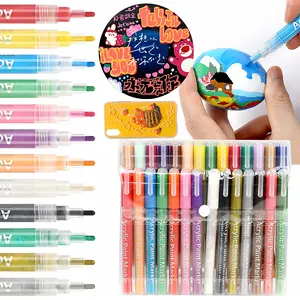 Waterproof Permanente Esboço Tinta Acrílica Canetas Multi Color Art Marker Pen Set Tintas Acrílicas Para Rock Paper Ceramic Stone