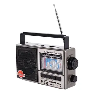 Rádio fm azul vofull portátil, reprodutor de dentes com cartão u e sd, mp3, transmissão retrô para homem velho