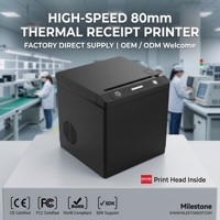 Imprimante thermique directe 80 mm en gros, haute vitesse 203 dpi, sortie papier bidirectionnelle, pour supermarchés, commerces de détail, étalages de produits, codes-barres personnalisés