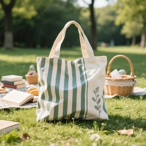 Vente en gros de sac fourre-tout en toile de coton imprimé réutilisable à la mode de haute qualité sac à provisions - Product Image 6