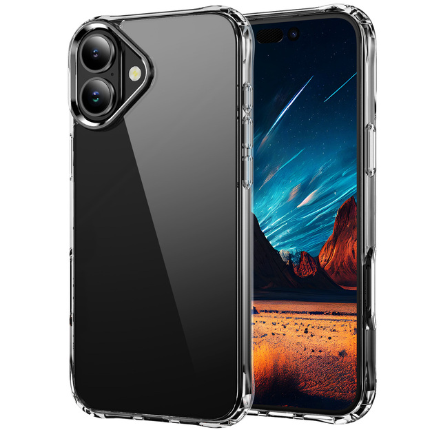 Four Corners Anti Shock Reinforced Soft TPU Bumper Hybrid Hard PC Transparent Cell Phone Case for iPhone 17 16 Plus 15 14 13 12