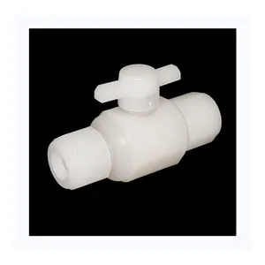 Water Regulating Valves Double Union Cock White Plastic 6mm 10mm 12mm PP PVDF Cock Ball Valve