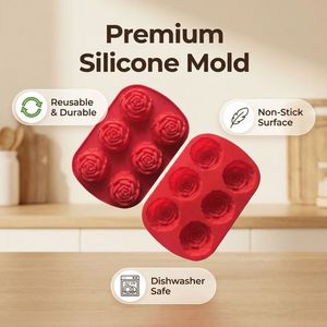 Small Chocolate <b>Silicone</b> Turn Sugar Cake Cookies Reusable Using Rose Shaped Molds - Product Image 4