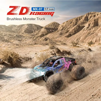 ZD Racing MX-07 Camioneta Monstruo RC sin Escobillas a Escala 1:7, Chasis Metálico CNC 4WD, Compatibilidad con LiPo 8S, 80 km/h, Amortiguadores Hidráulicos de Aluminio
