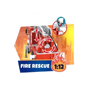 Little Fireman Fire Rescue 1:12 Friction Fire Truck Sonido, luz y agua pulverizada con baterías 3*1,5 V "AG13" (incluidas) - Product Image 4