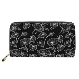 Stampa su richiesta Anthurium di grande capacità impermeabile squisito e durevole personalizzazione Tailflower portafoglio Unisex di fascia alta di moda - Product Image 4