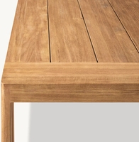 2024 Usine Nouveau Design En Gros De Haute Qualité En Laiton Cadre Base Ensemble Centre En Bois Massif Table À Manger Rectangle