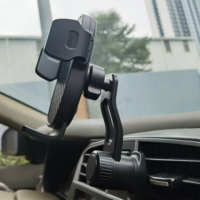 Support de téléphone de voiture classique à bas prix avec bras long, fixation sur grille d'aération, rotation flexible à 360 degrés et libération à une touche