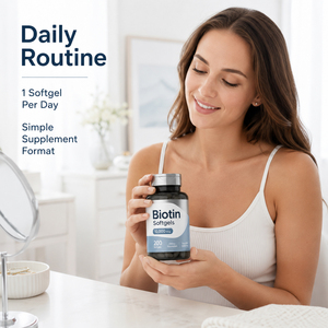 Capsule de biotine en gélule souple certifiée végane de qualité supérieure, complexe de kératine et d'acide hyaluronique à 99 % de pureté, personnalisable pour les cheveux et les ongles - Product Image 3