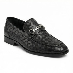 Xinzirain Mocassini Classici Personalizzati con Motivo Intrecciato, Fibbia in Argento, Punta Quadrata, Slip-on con Morsetto, <span class=keywords><strong>Scarpe</strong></span> Eleganti da <span class=keywords><strong>Uomo</strong></span> - Product Image 1