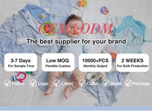 Ventes en gros ODM OEM Combinaison pour filles en bambou à rayures <span class=keywords><strong>pastel</strong></span> douces personnalisée pour bébés Ensemble de vêtements biologiques Fabricant direct de vêtements - Product Image 2