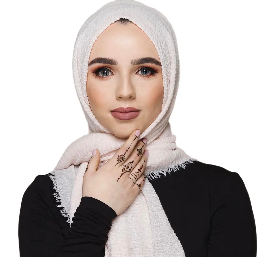 कंगोबाबी थोक मलेसिया हिजाब बांस कपास फैशनेबल जर्सी मुस्लिम स्कार्फ स्वैडल लपेटें जातीय दाग