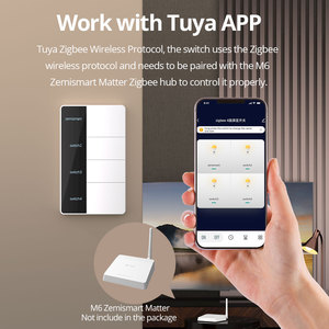 Zemismart สวิตช์ชื่อ <span class=keywords><strong>ZigBee</strong></span> DIY ทำงานกับ Tuya หน้าจอแสดงผลอัจฉริยะสวิตช์ไฟทางกายภาพพร้อมจอแอลซีดี Alexa Google Home - Product Image 2