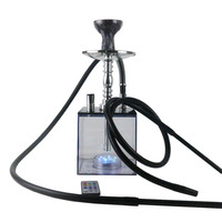 Chicha LED carrée en acrylique, design décoratif, multicolore, ensemble complet avec éclairage LED, kit chicha