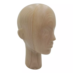 Présentoir de mannequin en bois naturel personnalisé pour perruques, chapeaux, écharpes, cheveux et lunettes de soleil - Product Image 3