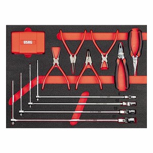 Ensemble d'outils Usag 519 M 276C, kit d'outils à main avec pinces, construction en acier, 37x23x7,5 cm - Product Image 1