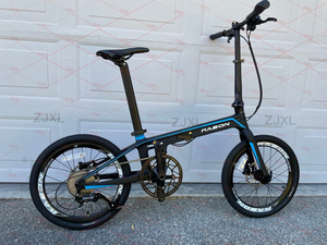 Vélo <span class=keywords><strong>pliant</strong></span> en fibre de carbone intégrale, 9 vitesses, frein à disque, léger et portable, pour les trajets en ville, vélo pliable pour adultes - Product Image 1