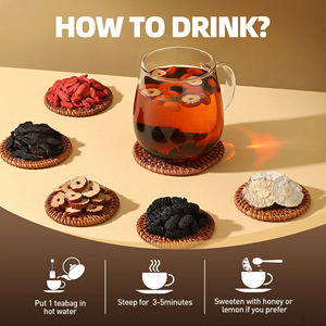 OEM ODM Prêt à expédier – Sachet de thé aux cinq trésors de ginseng, mélange naturel de maca, goji et jujube – Favorise l'énergie et la relaxation - Product Image 4