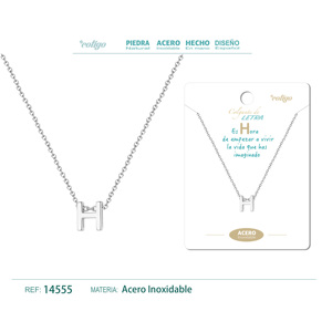 Collana Vintage alla Moda con Lettera H, Catena in Acciaio Placcato Oro o Argento, Conchiglia Decorativa con Perla e Diamante - Product Image 1