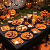 Vaisselle jetable en papier Lanweier pour la série de festivals d'Halloween - Ensemble d'assiettes écologiques pour les fêtes